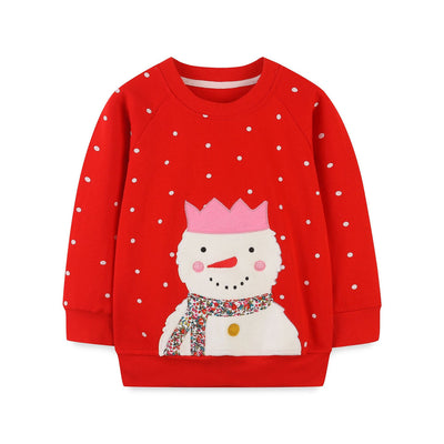 Autumn 2025 Girls Sweatshirt | Cartoon Polka Dot – European & American Style Kids Clothing